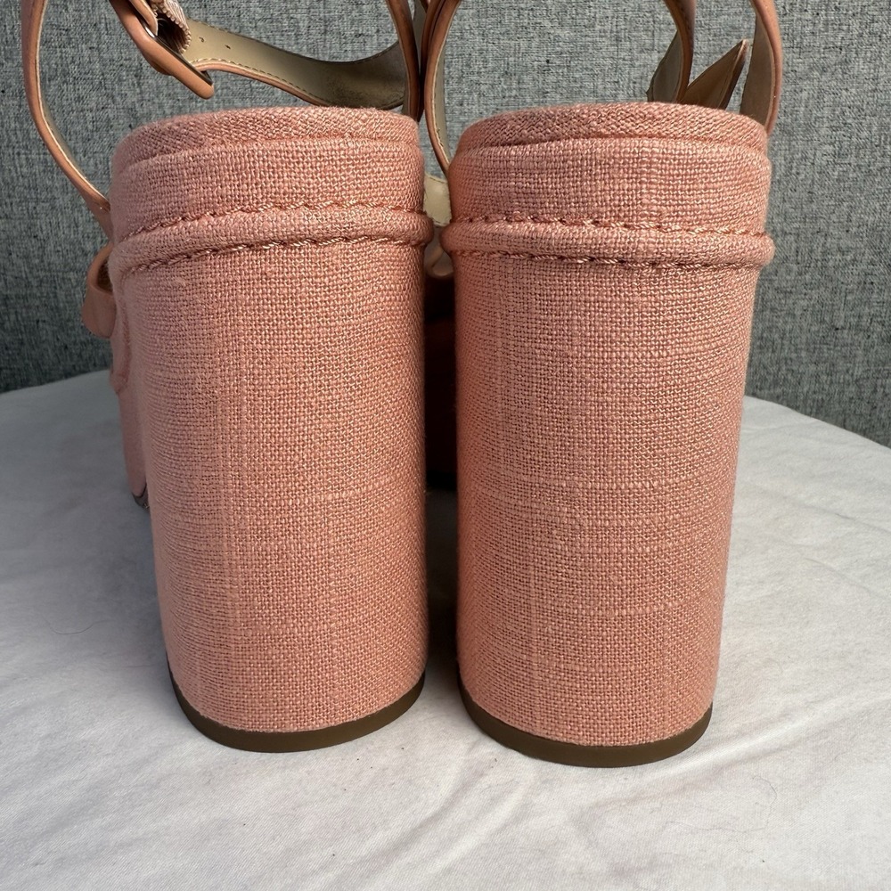 New Sam Edelman Theresa Square Toe Ankle Strap Platform‎ Sandals in Pink 10.5 - Picture 5 of 6